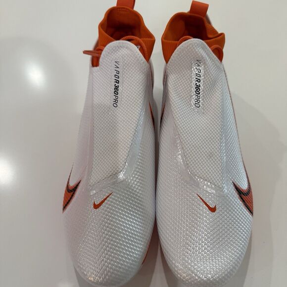 Size 11.5 Nike Vapor Edge Pro 360 White Orange Football Cleats CV6345-100 NEW main image 4